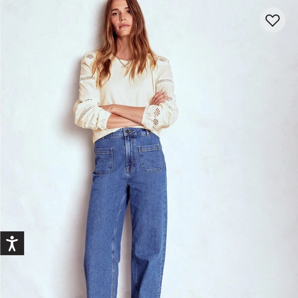 Boden New Millie Lace Mix Top SZ 6 - Picture 5 of 8